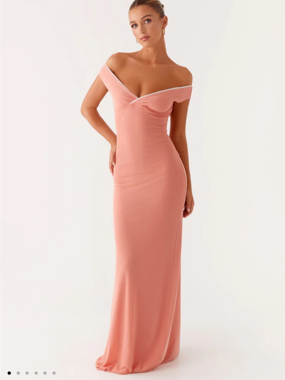 Peppermayo peach Off-Shoulder maxi dress BNWT